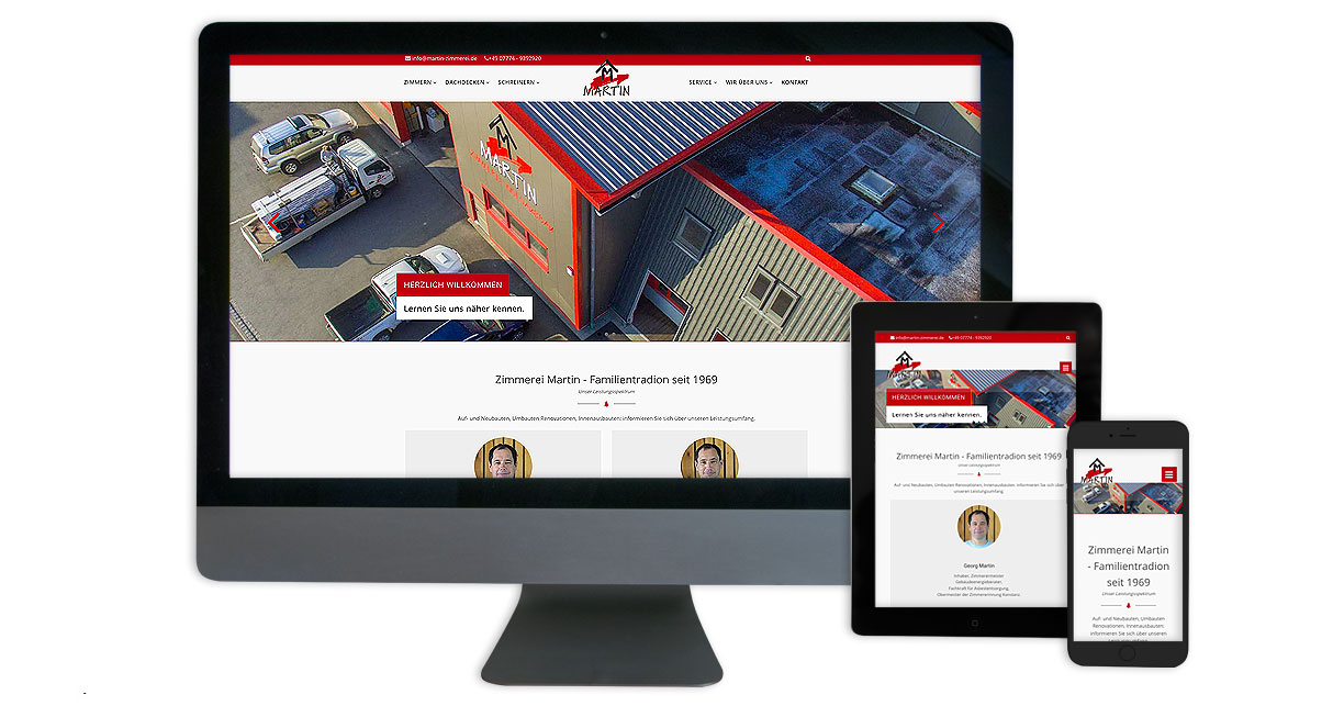Website für mobile Geräte und Desktops